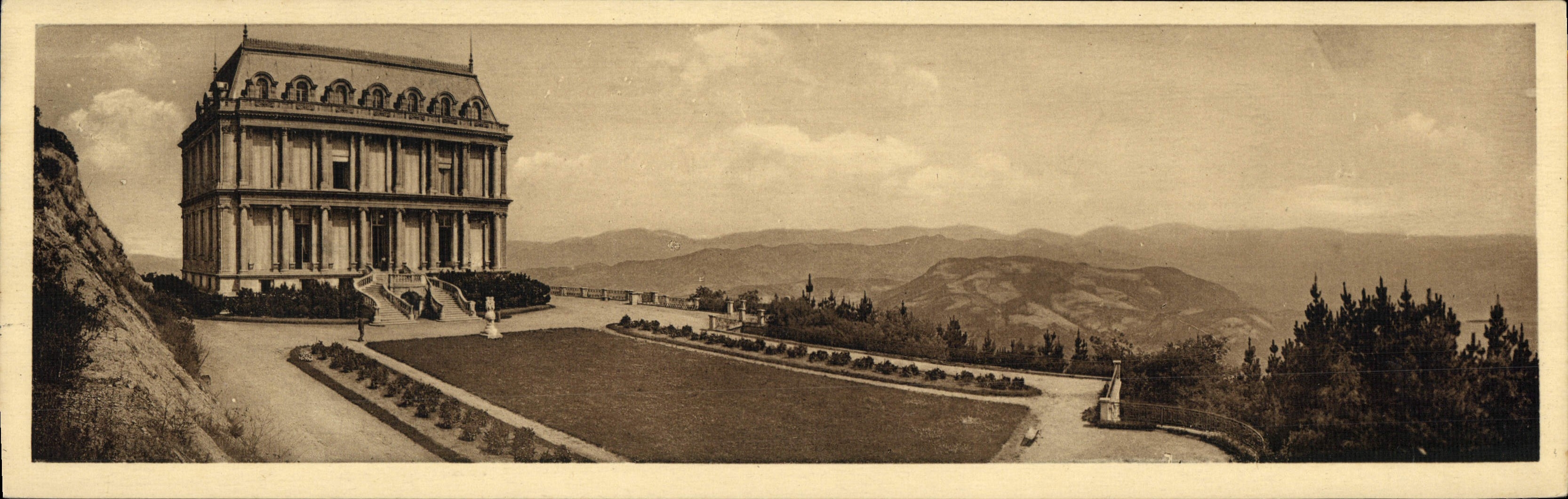 Castillo de gran tamaño Córcega Pozzo di Borgo Córcega 28 * 9 cm de Ajacio de la POSTAL de la VENDIMIA