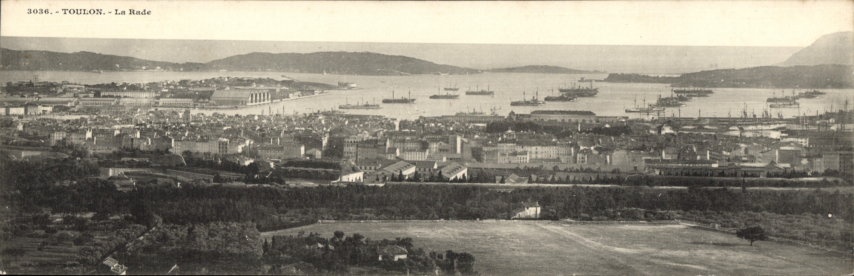 POSTAL Toulon de la VENDIMIA de gran tamaño los barcos 28 * 11 cm de los caminos