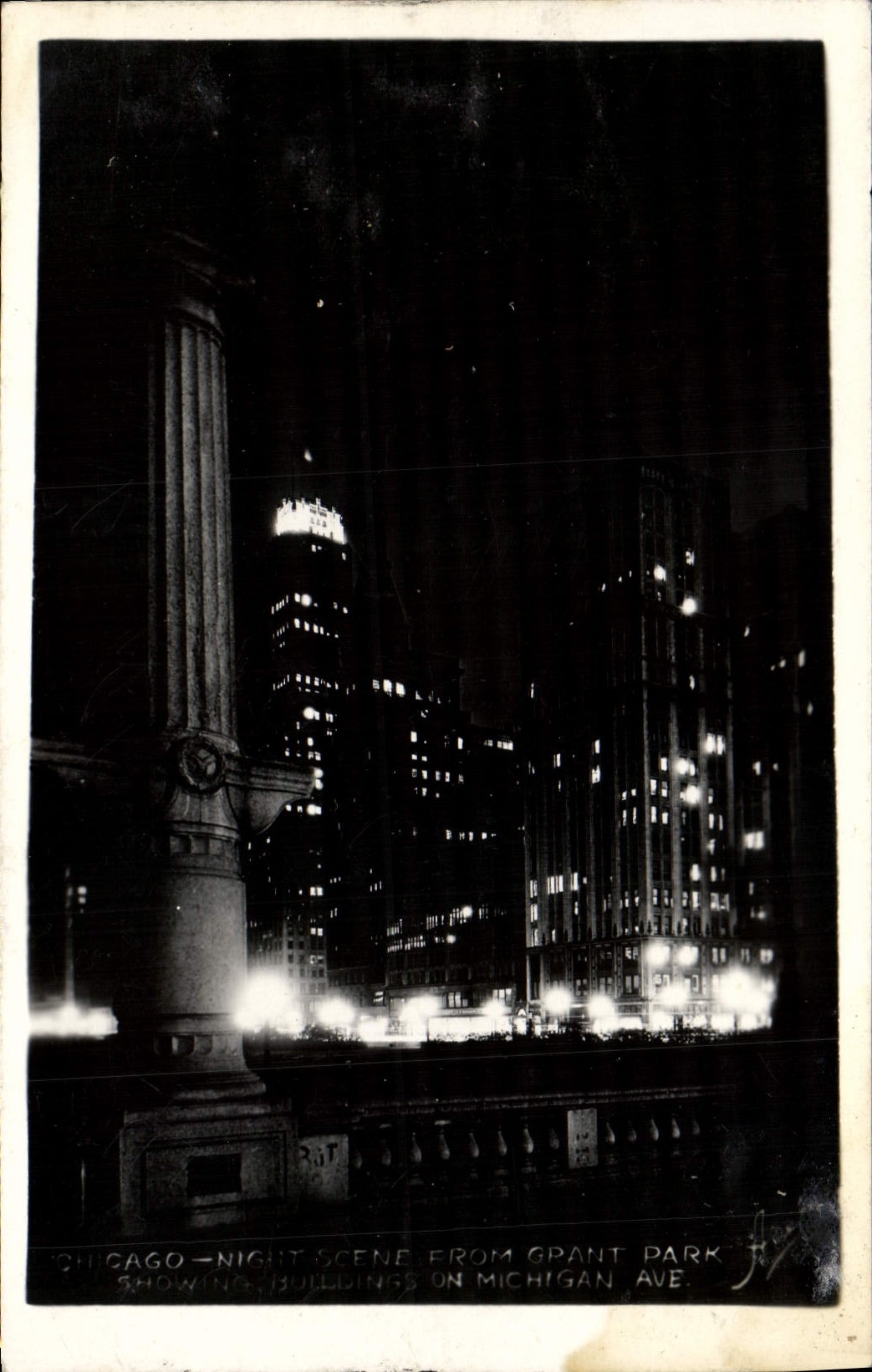CPA Chicago Night scene from Grant Park