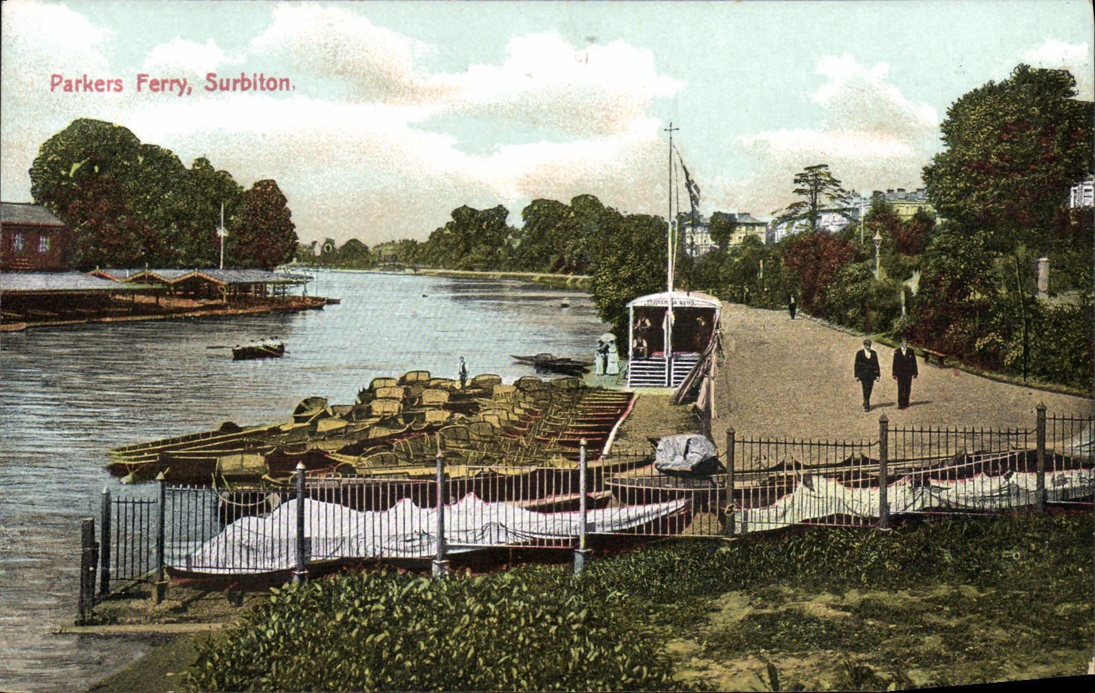 VINTAGE POSTCARD Parkers Surbiton Ferry