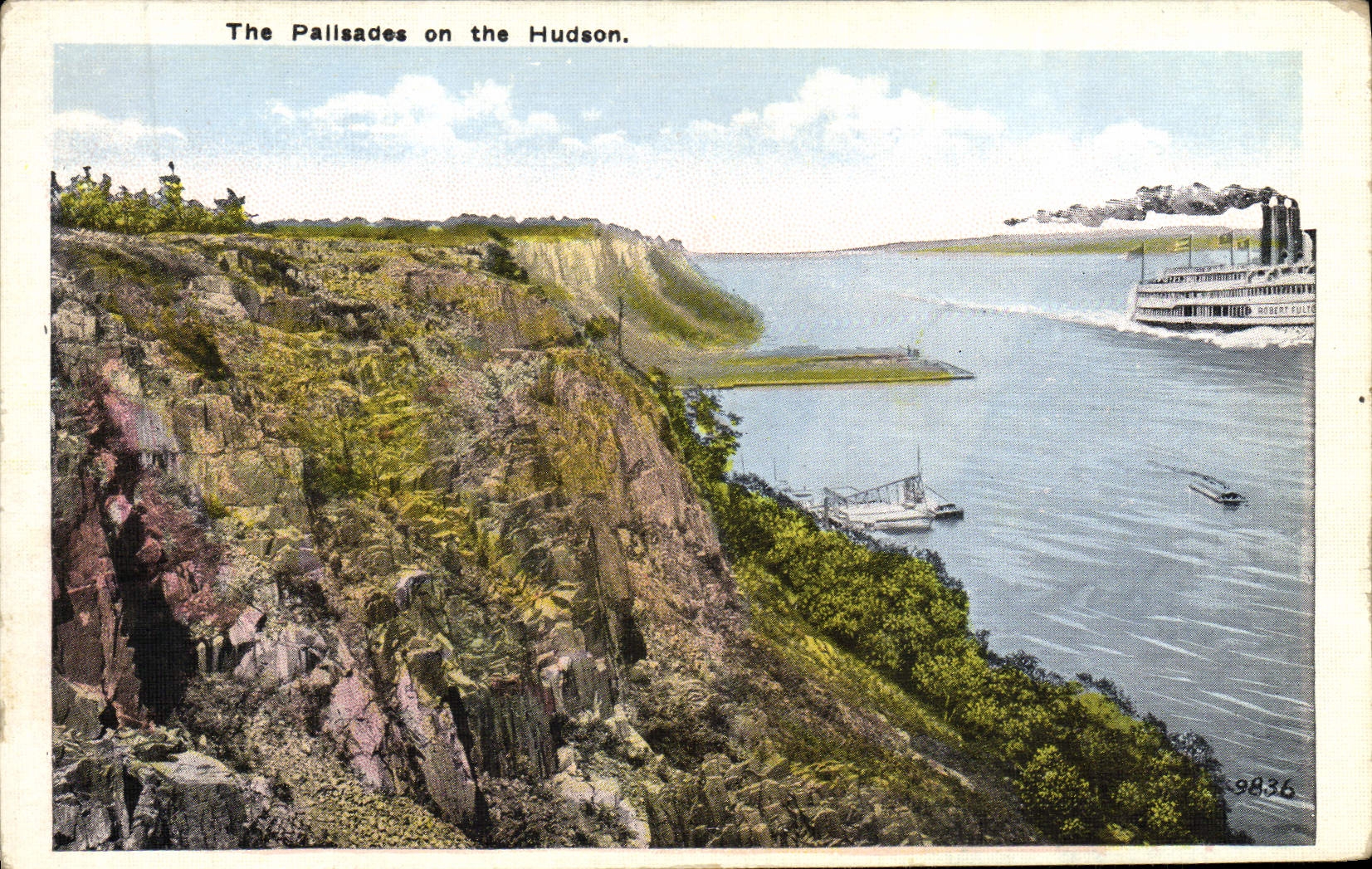 CPA The Pallsades On The Hudson Bateau