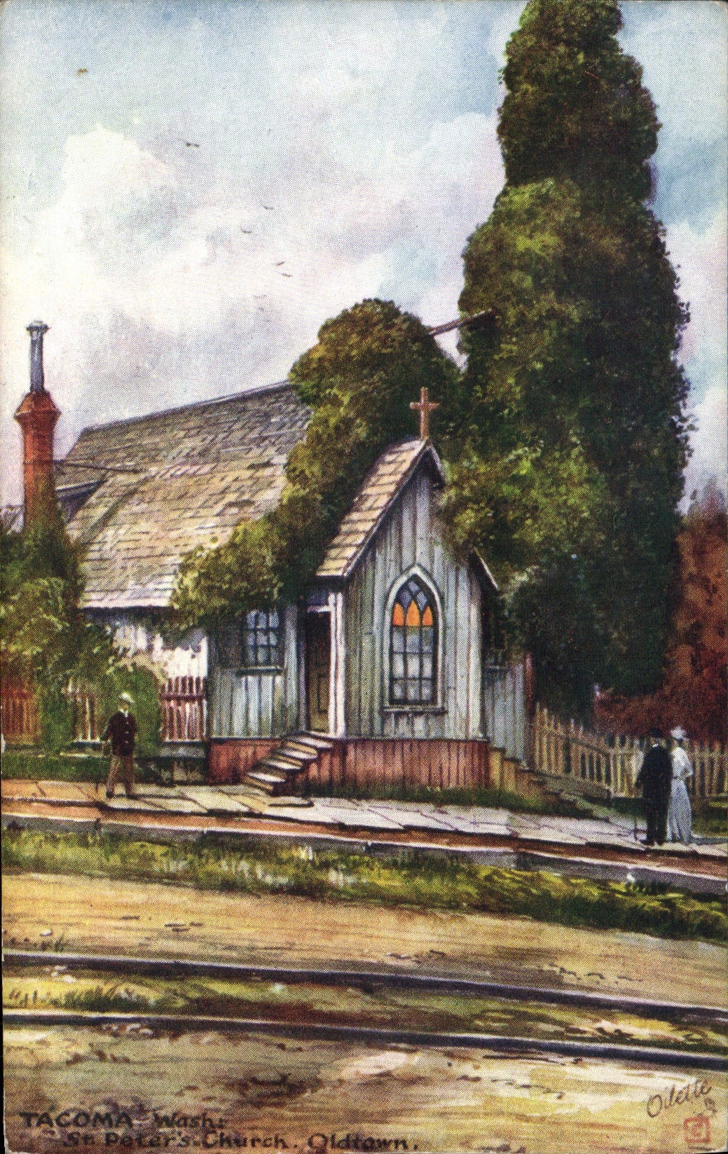 VINTAGE POSTCARD Tacoma Mlash St Peter' S Church