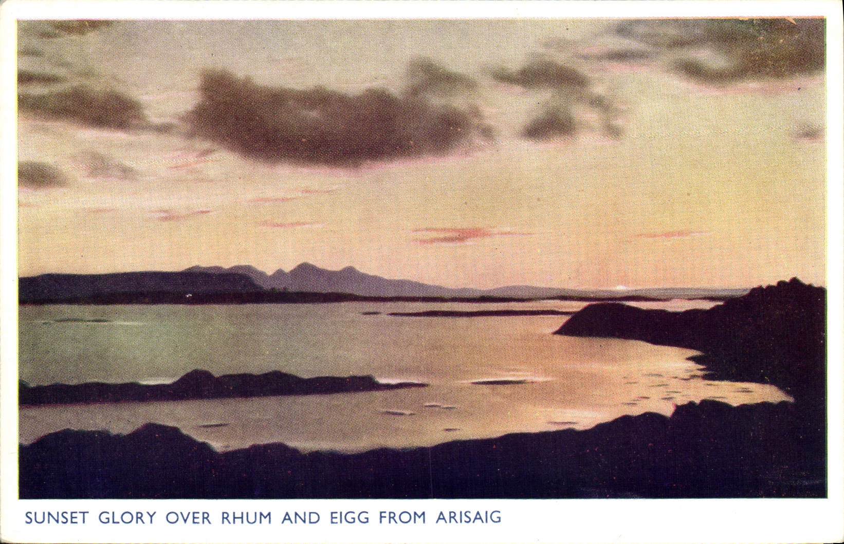 MODERN CARD Sunset Glory Over Hum And Eigg From Arisaig