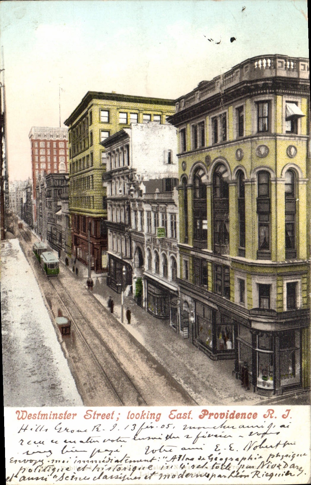 VINTAGE POSTCARD Westminster Street Looking East Providence R I