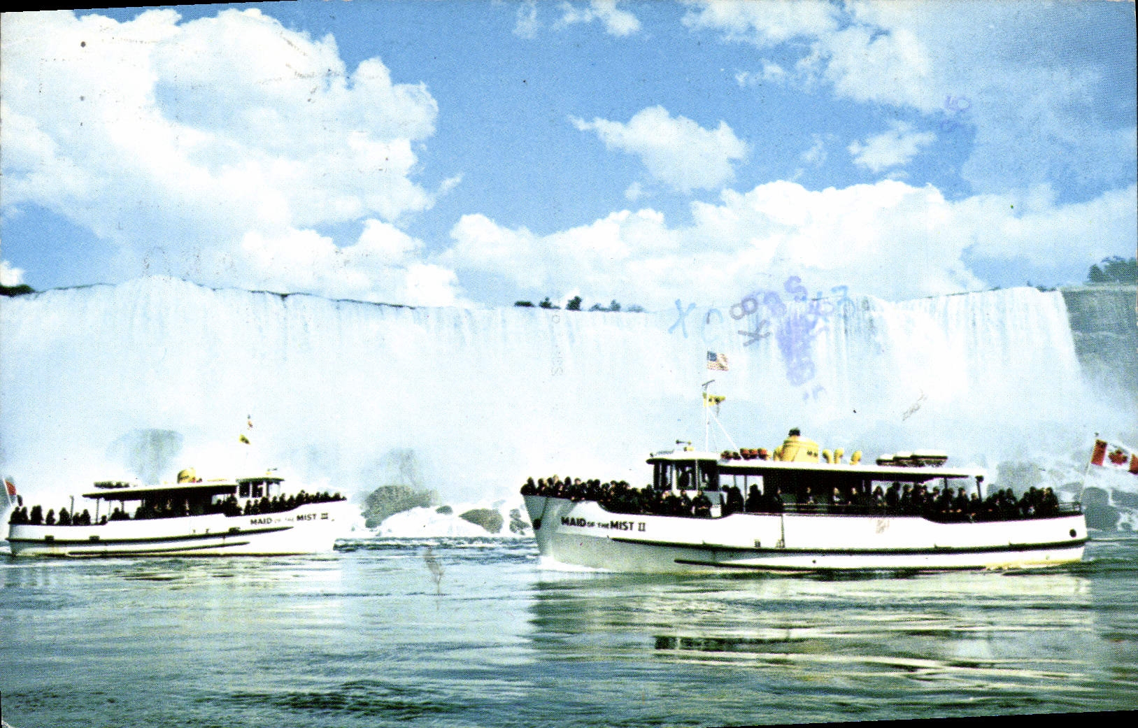 POSTAL MODERNA criada de los visitantes Niagara Falls de la niebla