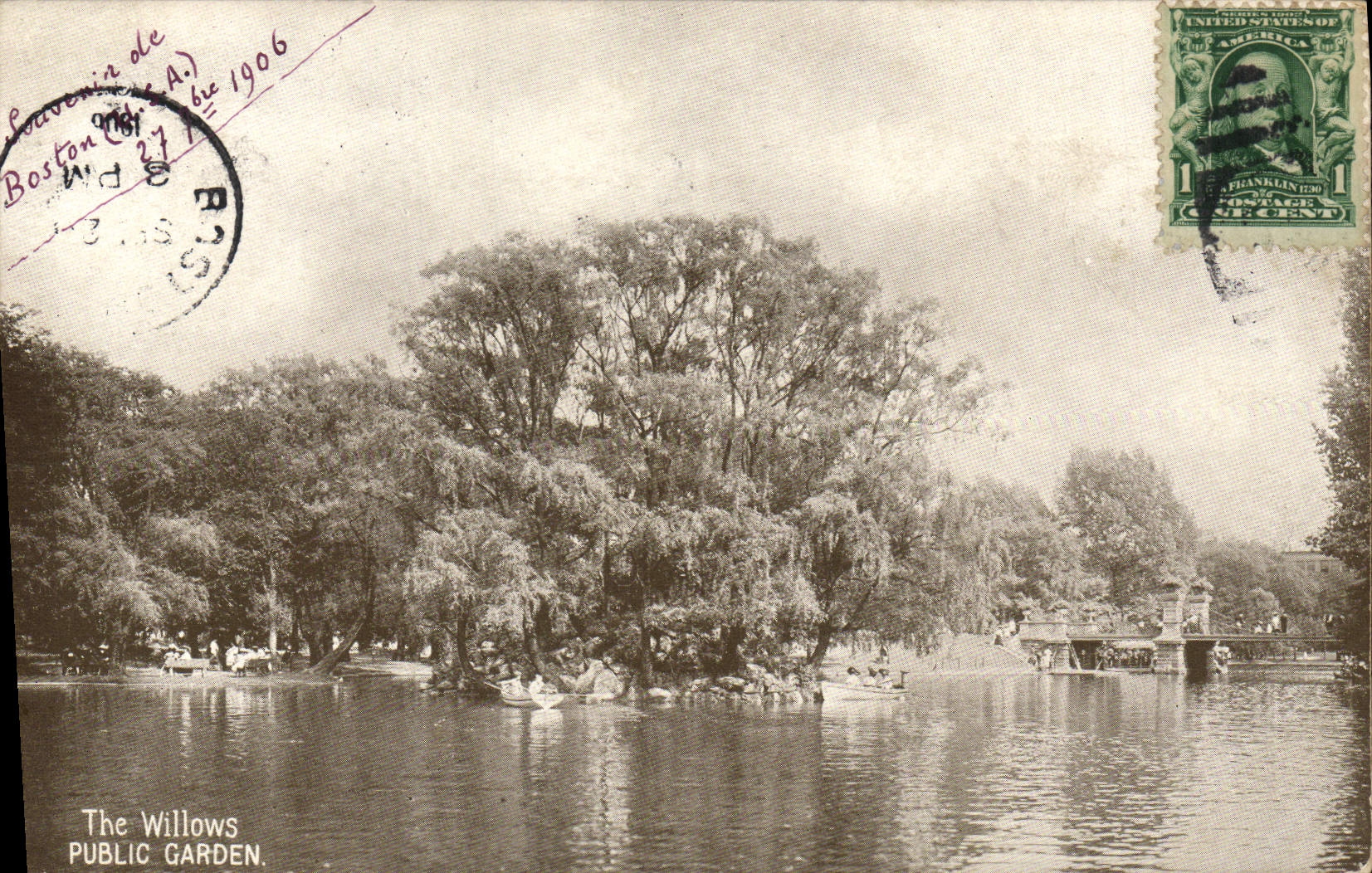 VINTAGE POSTCARD The Willows Garden Public