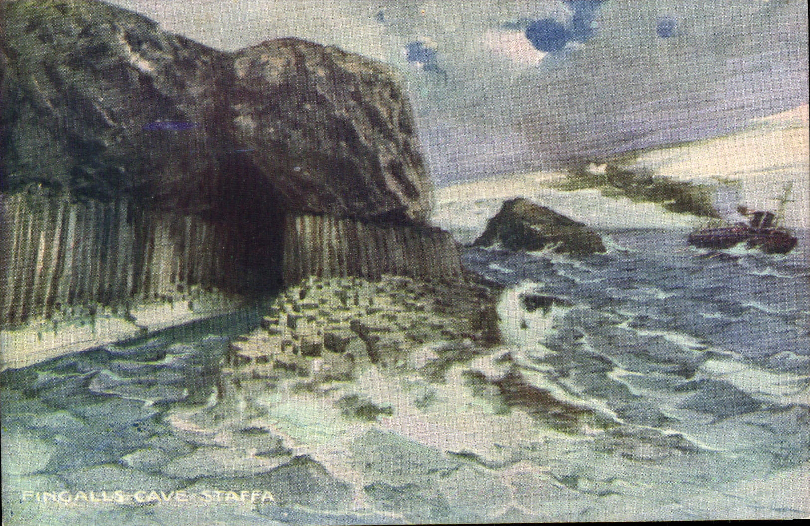 Cueva de Fingalls de la POSTAL de la VENDIMIA construida en personal