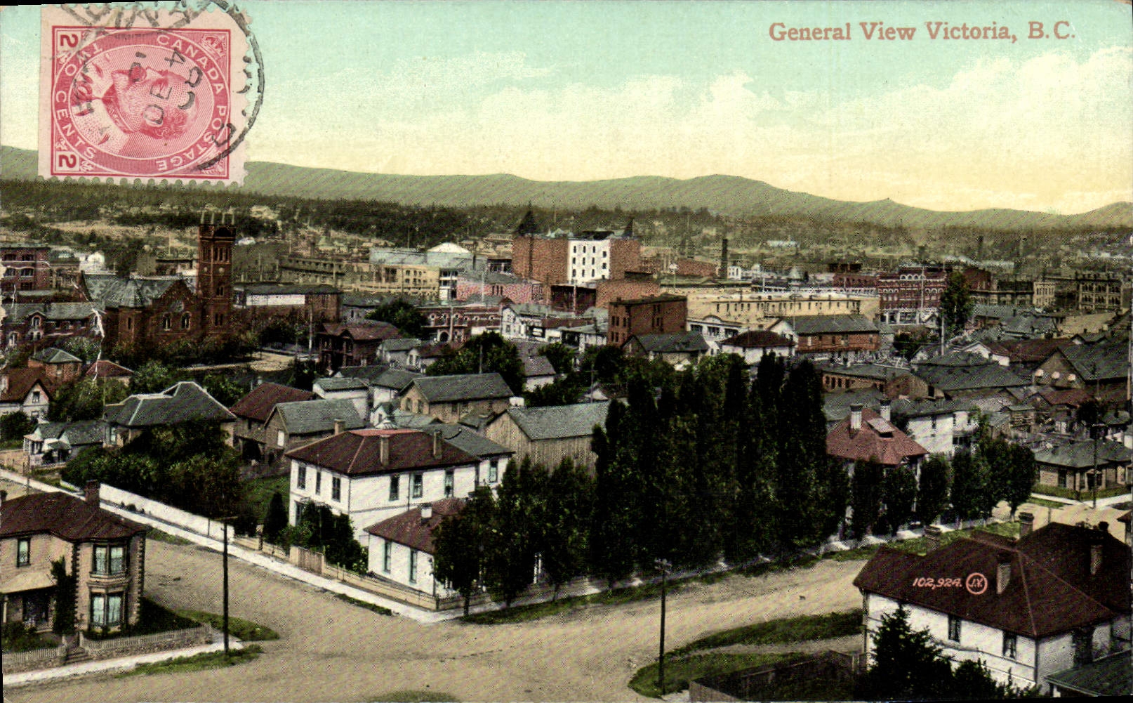 VINTAGE POSTCARD General View Victoria B C