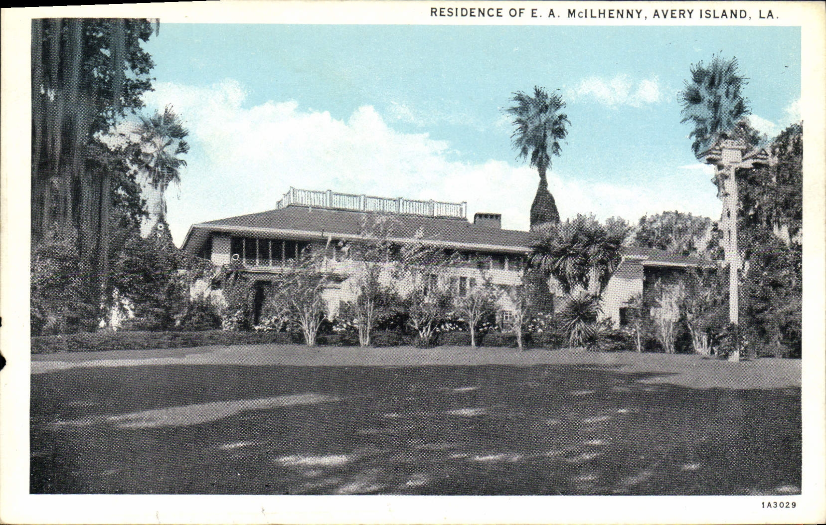 VINTAGE POSTCARD Residence off E has Mcllhenny Avery Island