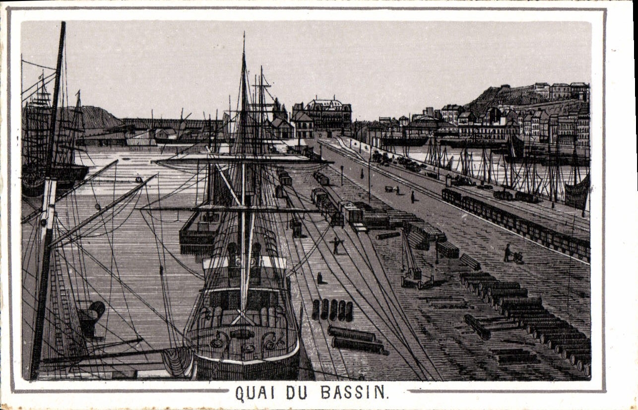 MODERN CARD Boulogne on Sea Quay Of the Basin Sailing Boat