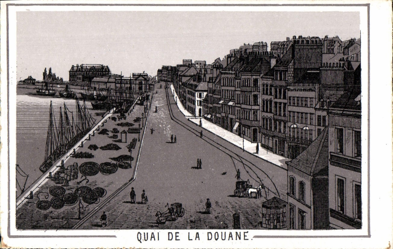 MODERN CARD Boulogne on Sea Quay Of the Customs