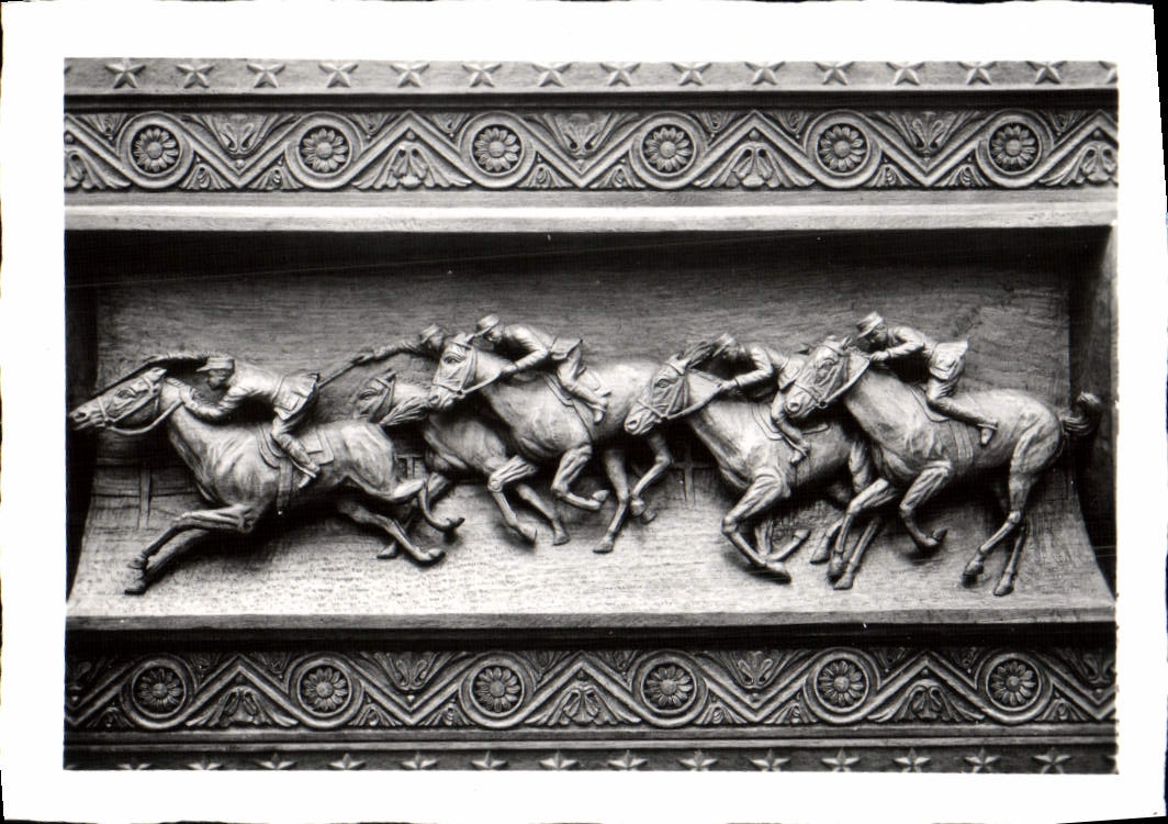 MODERN CARD Wood Carve Cancale Exposition Quemerais Abbot the horse-race Hippisme Cheval