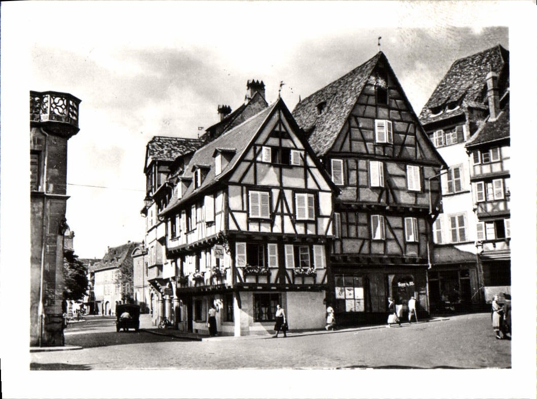 MODERN CARD Colmar Main street the Inn With red iron