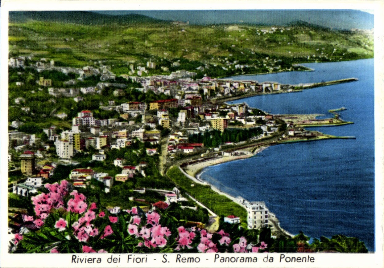 POSTAL MODERNA panorama DA Ponente de Fiori Remo del dei de Riviera