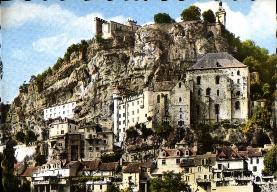 MODERN CARD Rocamadour Rocks Seen of the Road of Cahors