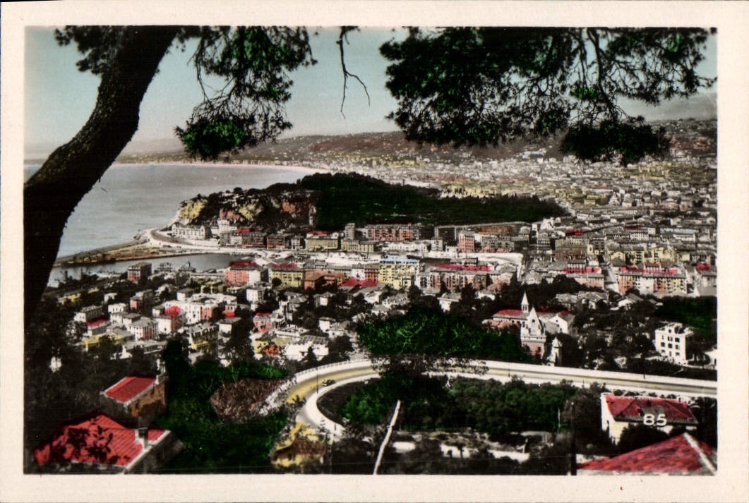 POSTAL MODERNA Niza vista del bosón del montaje