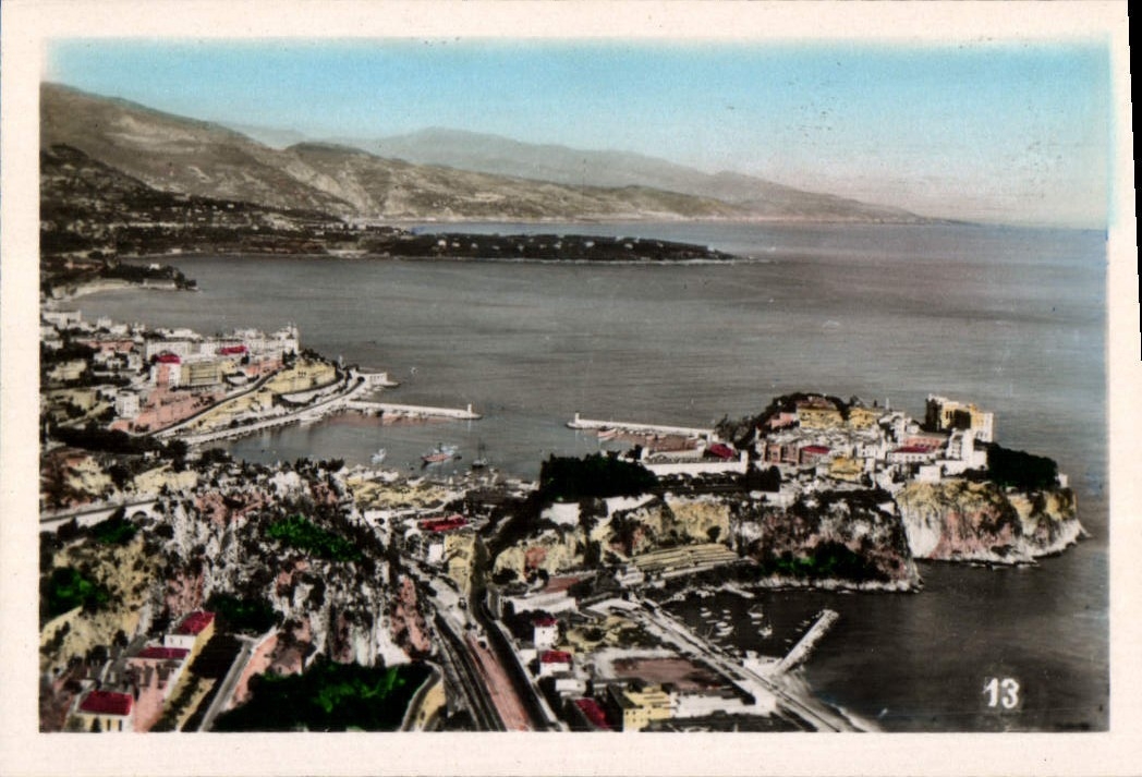 MODERN CARD Monaco View of the Principality the Cape Martin