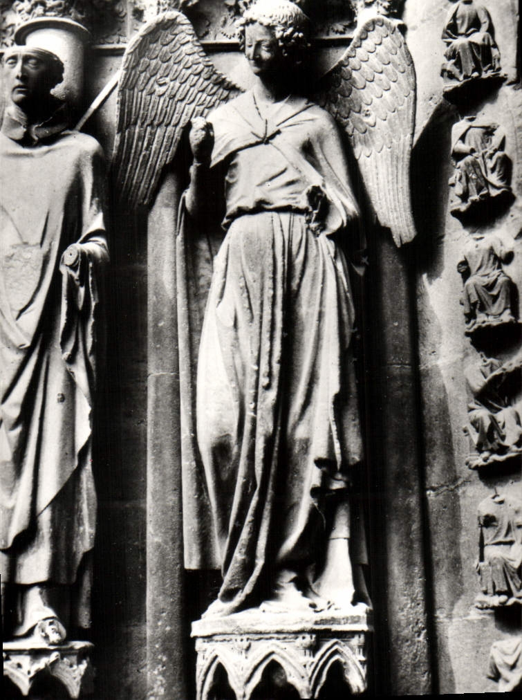 MODERN CARD Rheims the Cathedral Northern Notre Dame Gate an Angel