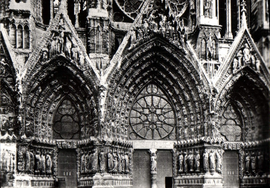 MODERN CARD Rheims the Cathedral Notre Dame Gate of the Western Frontage