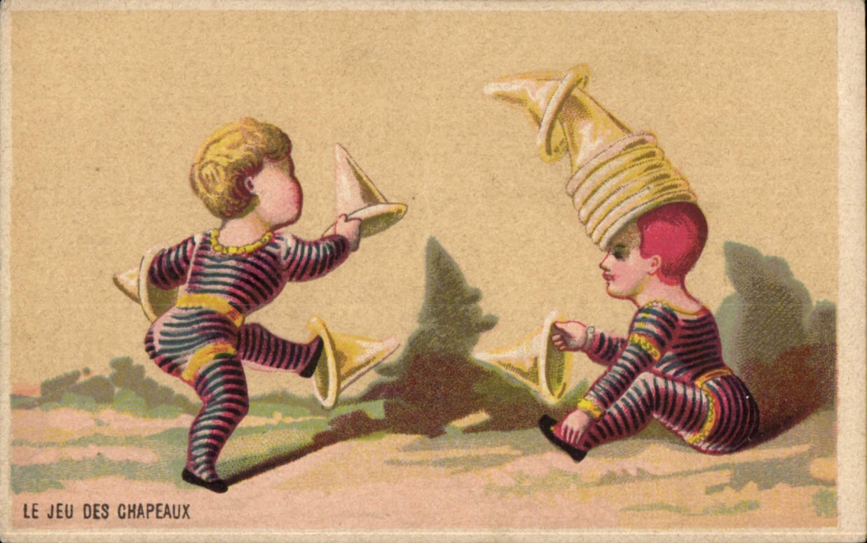 Chromo Enfants Le jeu des chapeaux 