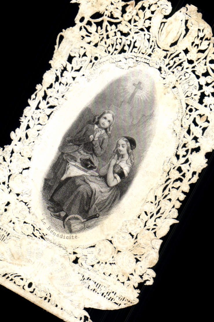 CPA Fantaisie Brodee Le benedicite