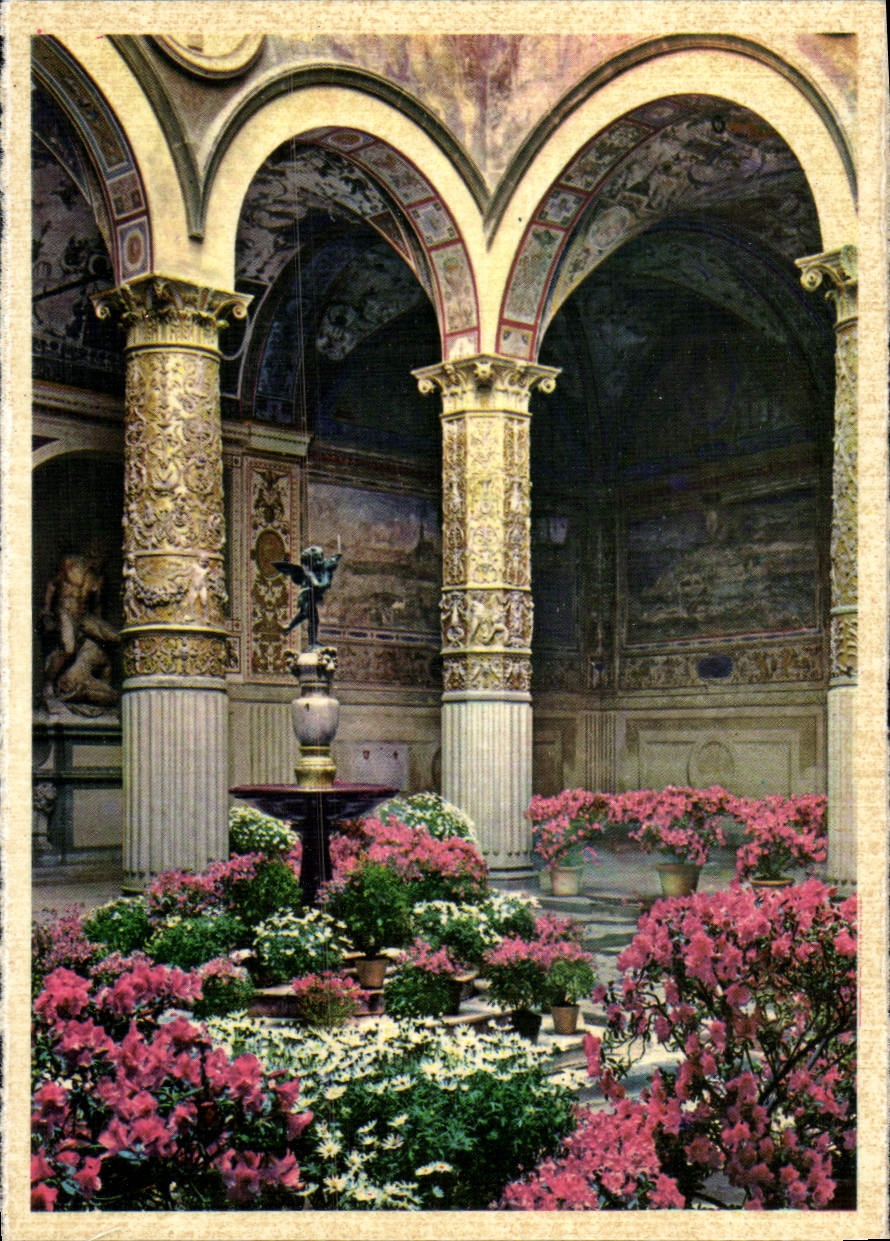 POSTAL MODERNA Firenze Palazzo Vecchio él Cortile E Putto Del Verrocchio