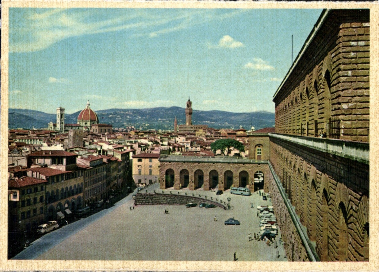 POSTAL MODERNA Firenze Palazzo Pitti Disegno conocido Costruito LED