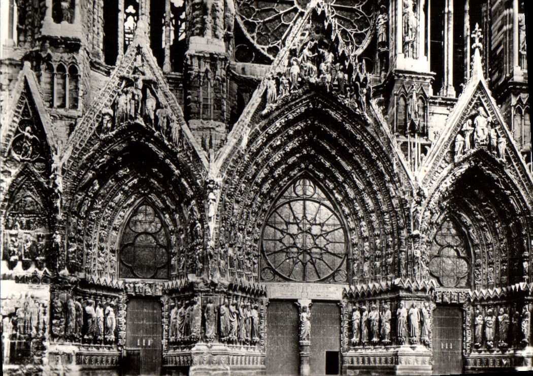 CPM Reims La Cathedrale Notre Dame Portails De La Facade Occidentale