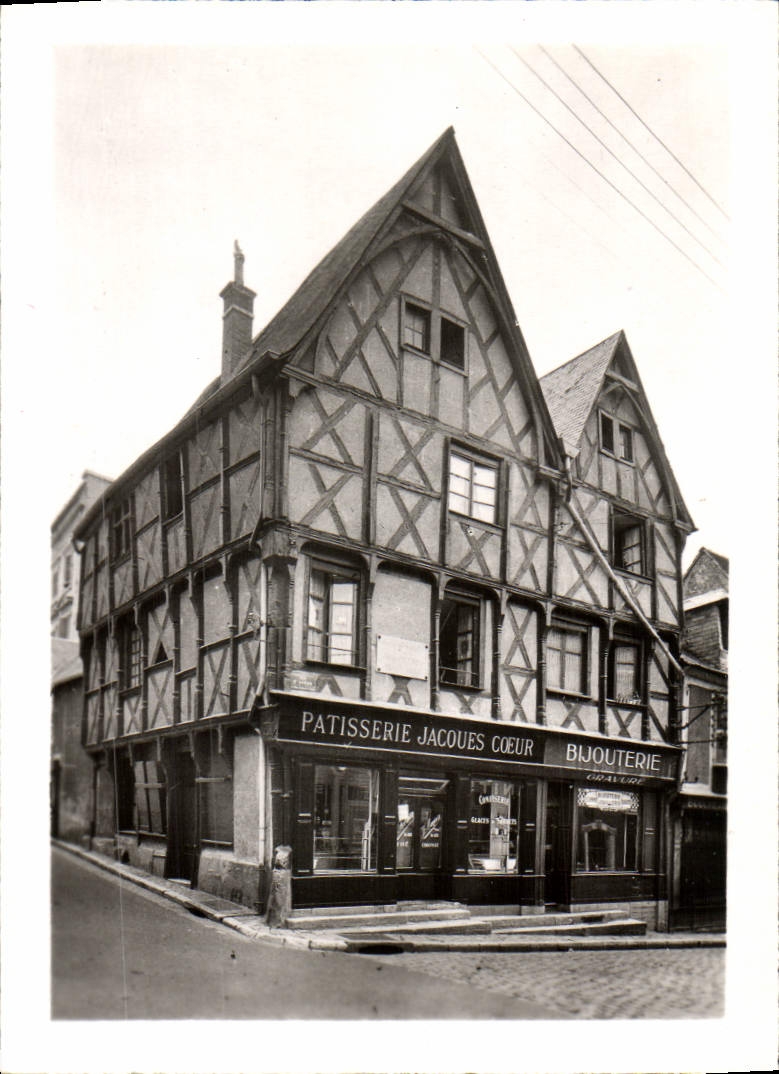 POSTAL MODERNA Bourges la casa conocida en fecha el corazón de Jacques