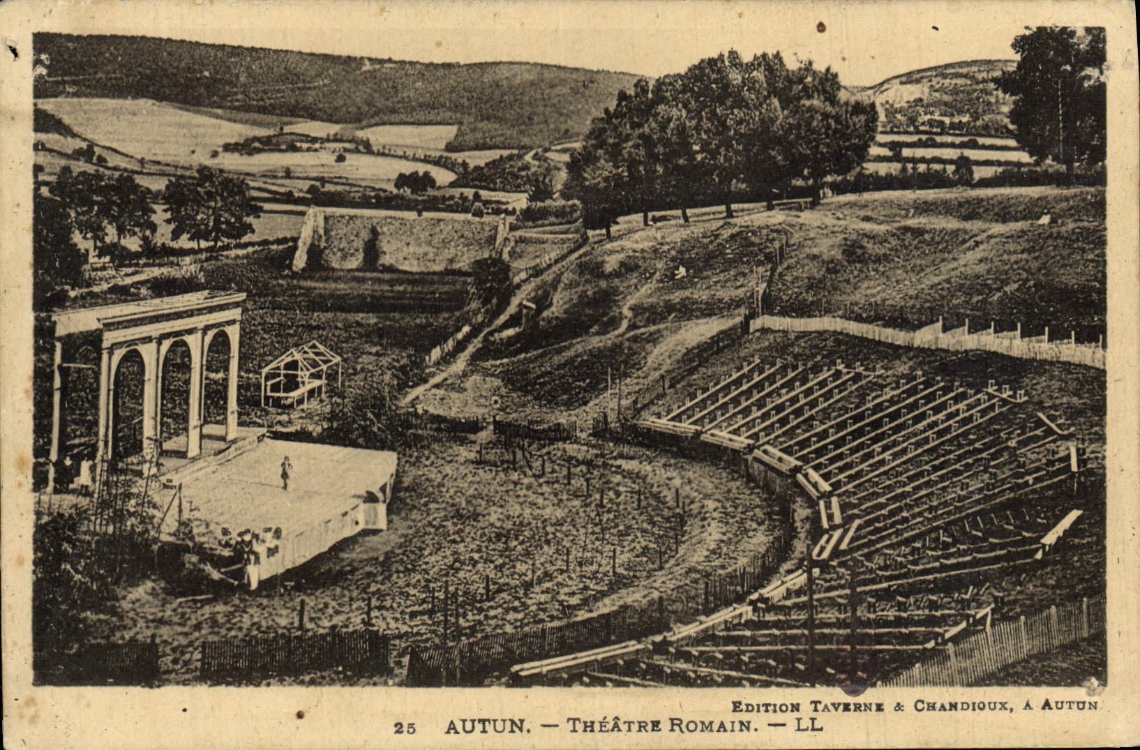 VINTAGE POSTCARD Autun Romain Theater