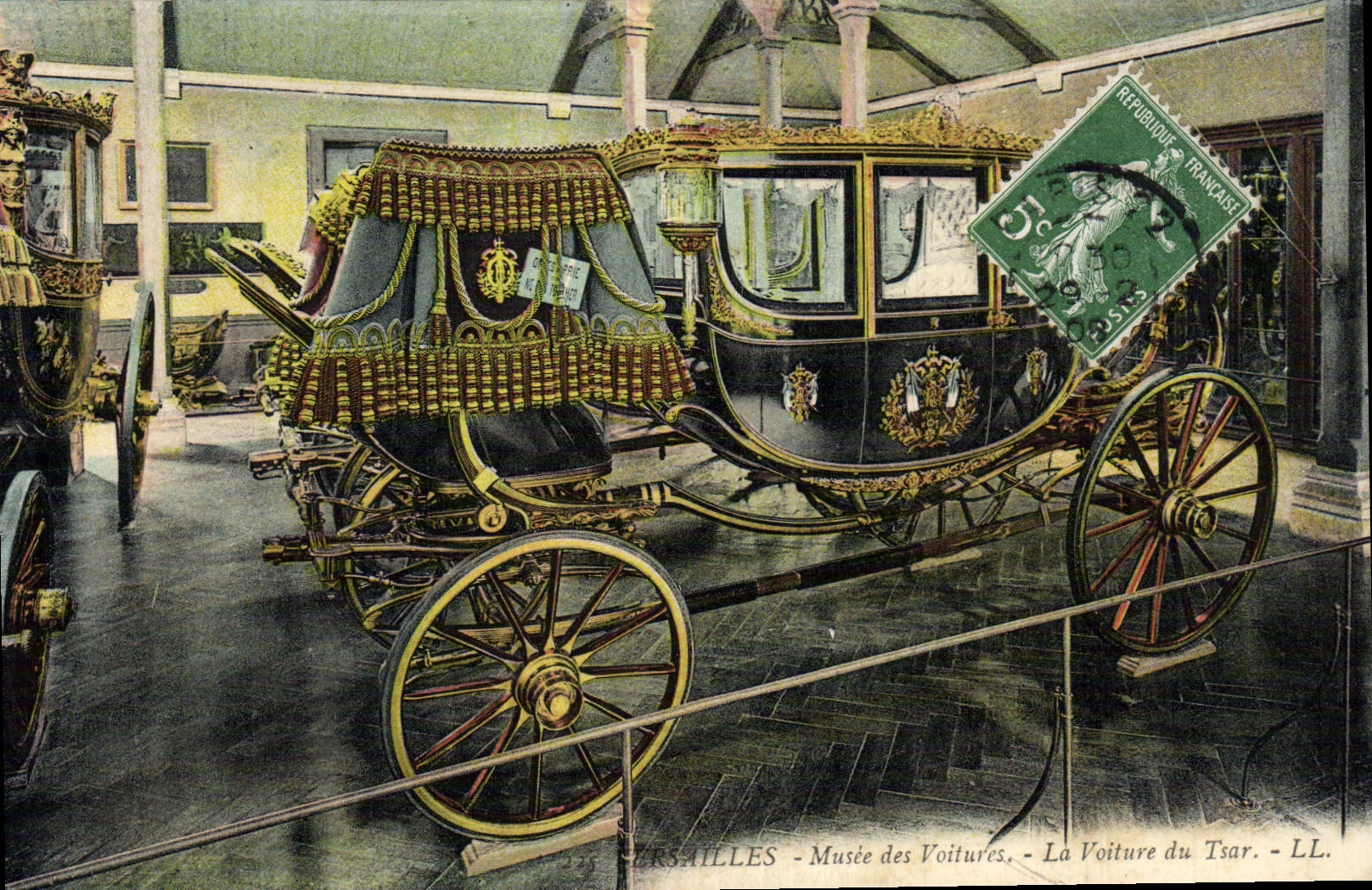 VINTAGE POSTCARD Versailles Museum of the Cars the Car of the Tsar Russia Russia