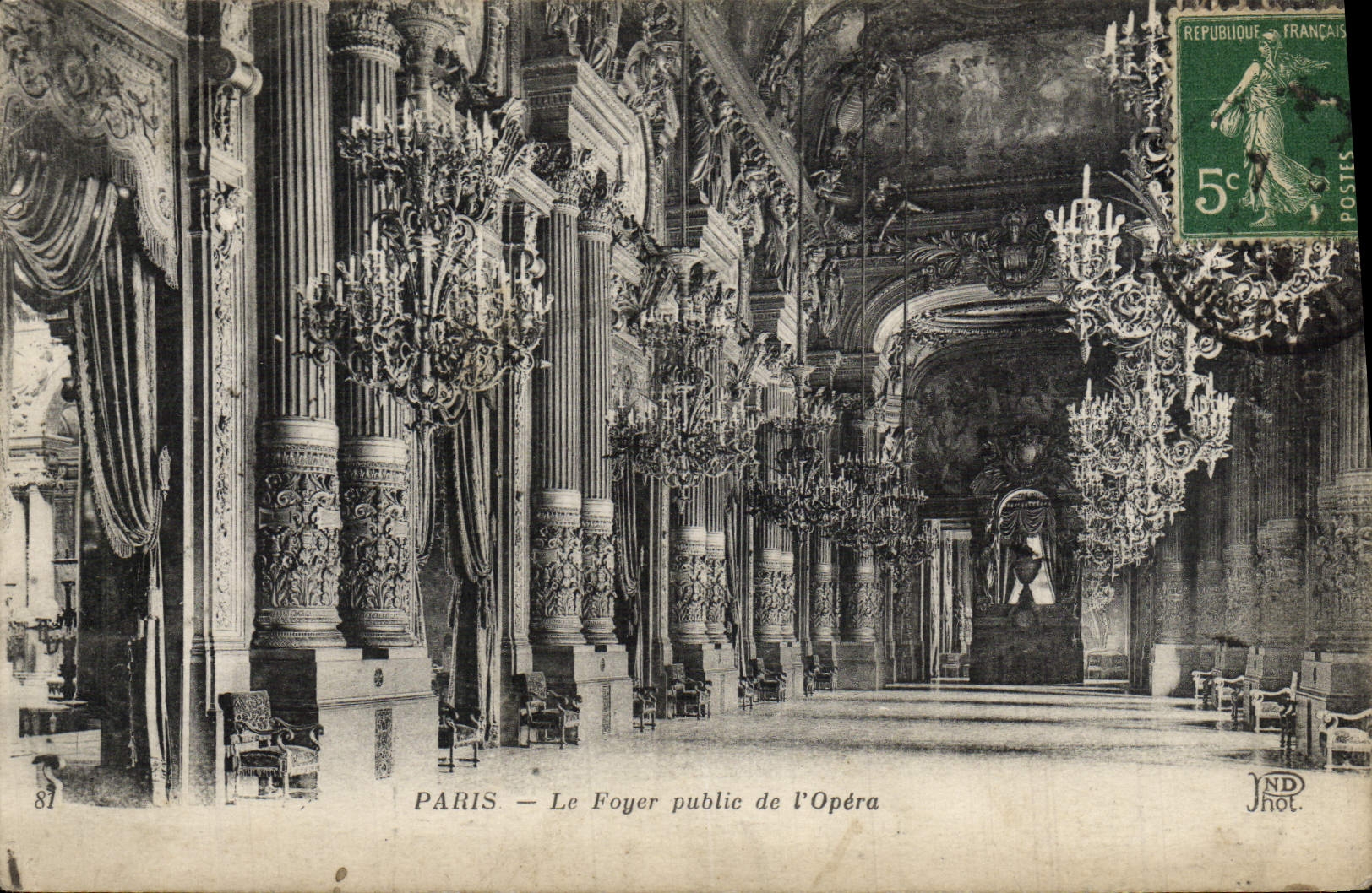 VINTAGE POSTCARD Paris the Public Hearth of the Opera