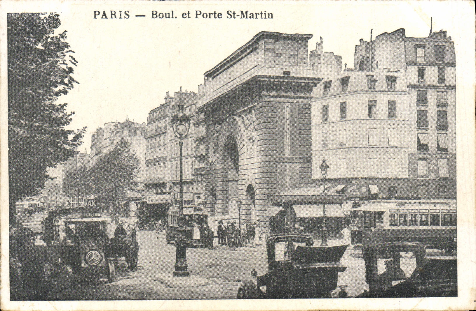 VINTAGE POSTCARD Paris Boul And Porte St Martin