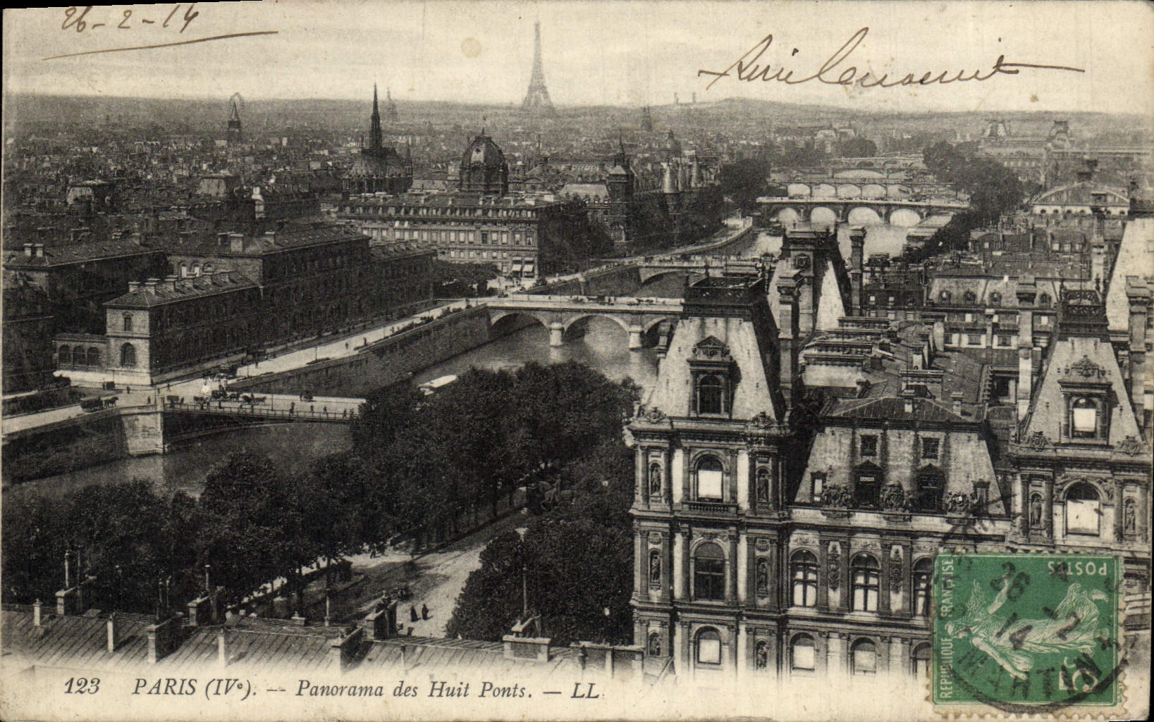 CPA Paris Panorama Des Huit Ponts