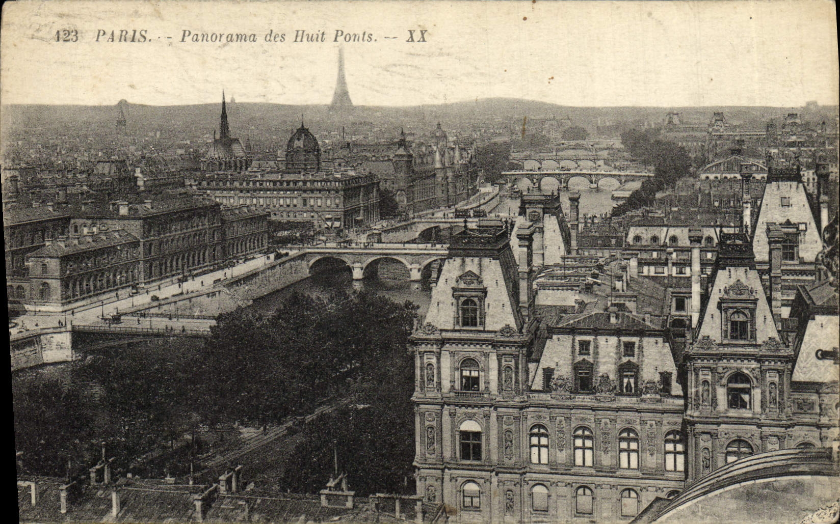 CPA Paris Panorama Des Huit Ponts