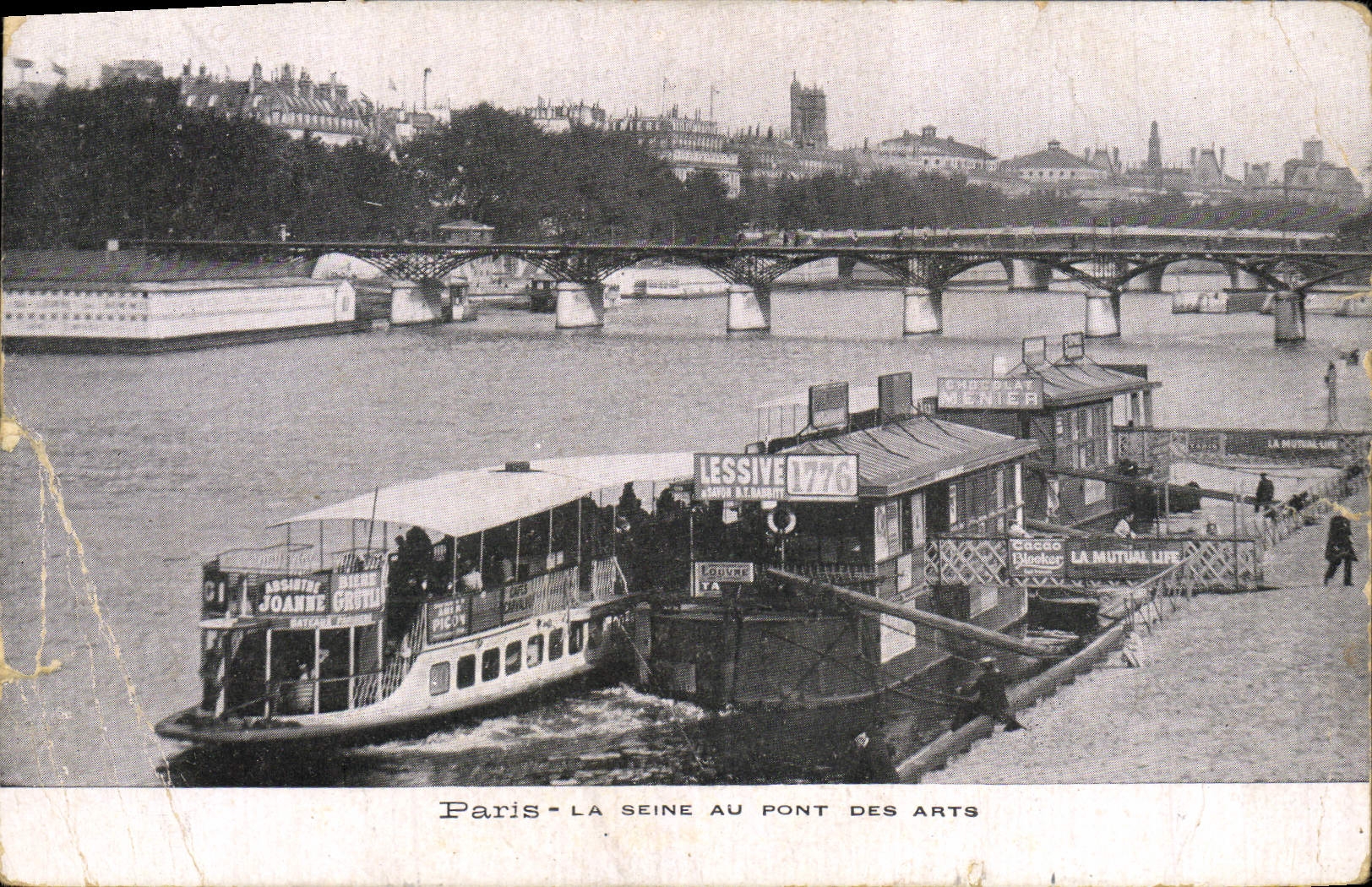 VINTAGE POSTCARD Paris the Seine With the Bridge Of Arts