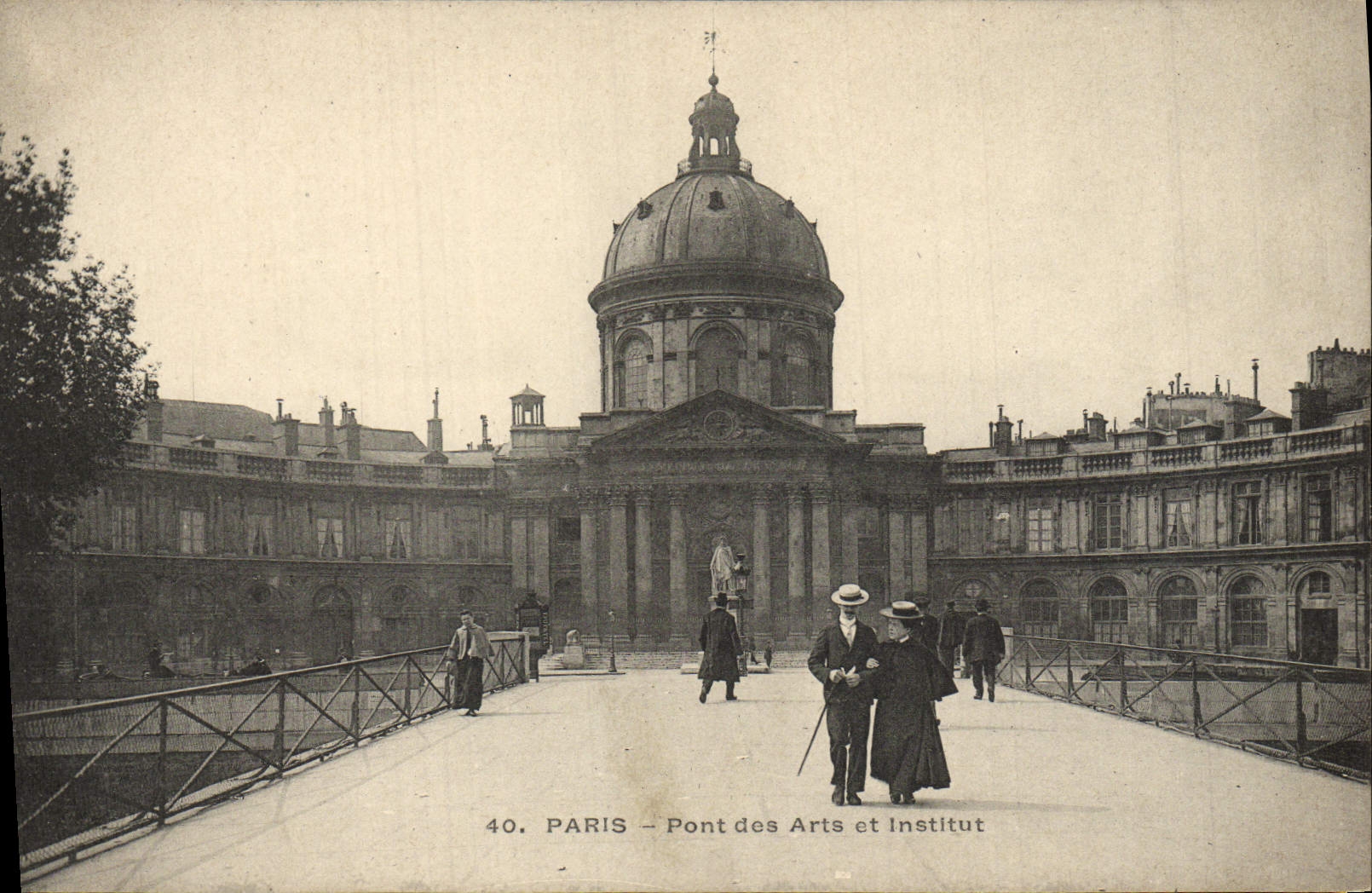 VINTAGE POSTCARD Paris Bridge Of Arts And Institute