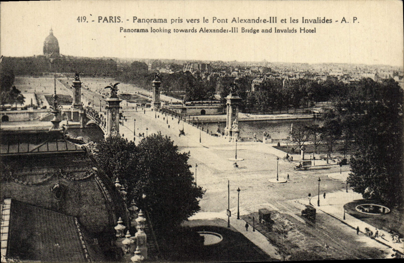 CPA Paris Panorama Pris Vers Le Pont Alexandre III Et Les Invalides