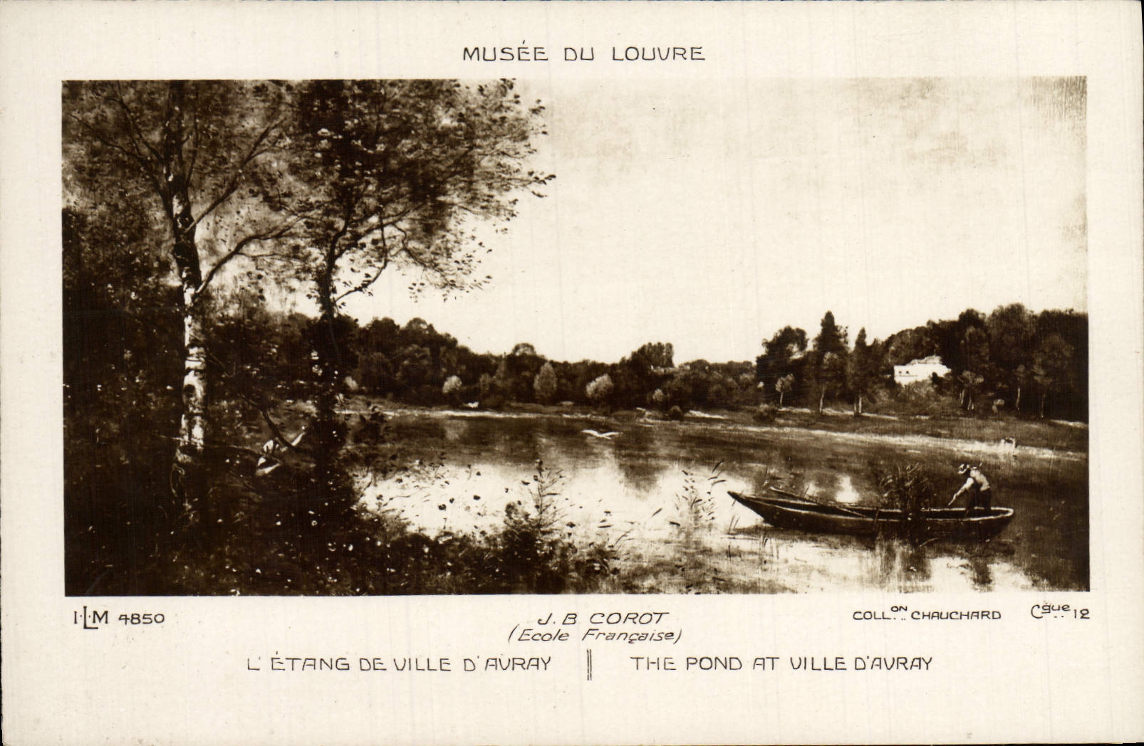 VINTAGE POSTCARD Museum Of Louvre the Pond Of City D' Avray