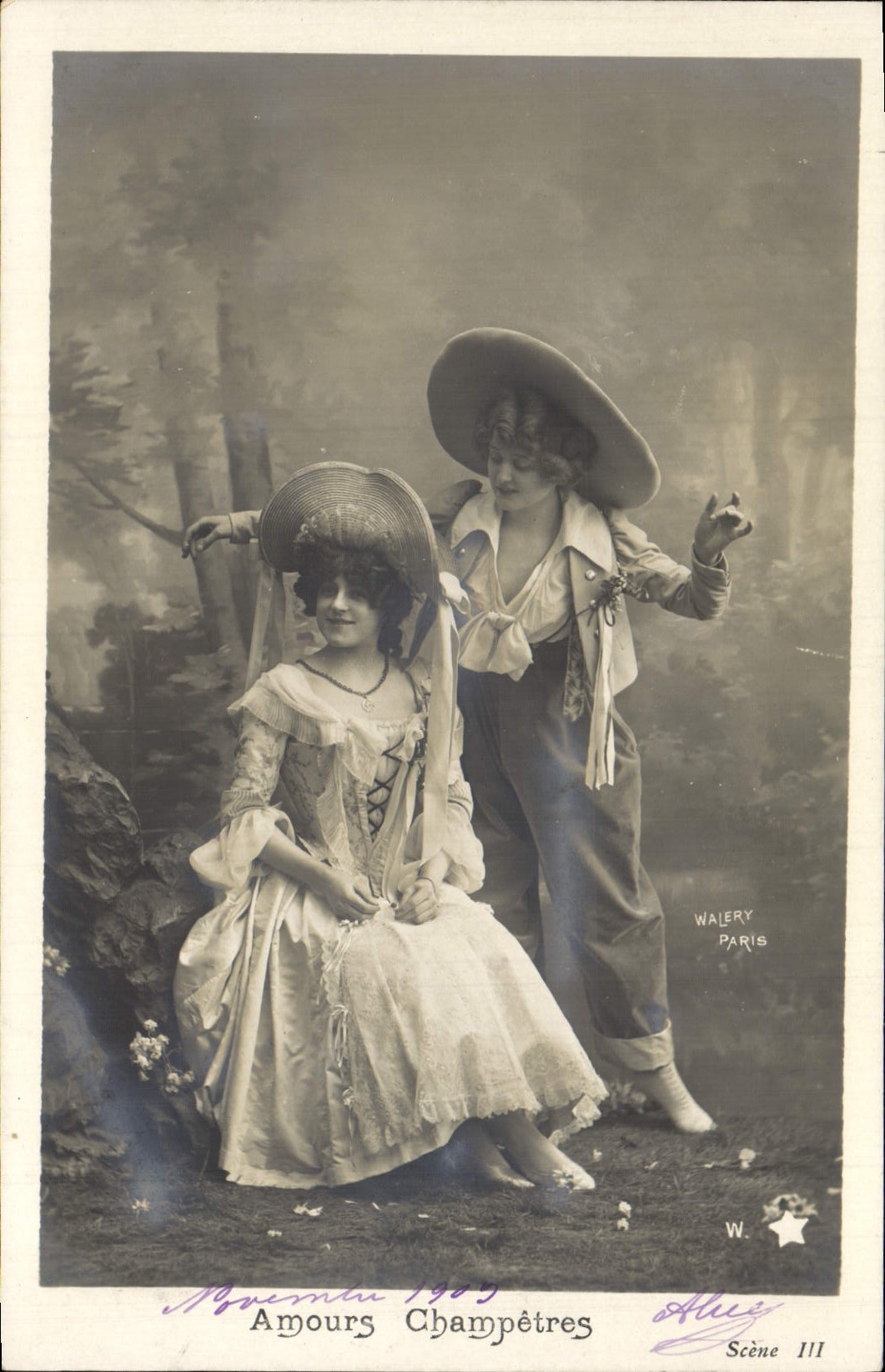 VINTAGE POSTCARD Pastoral Loves Woman