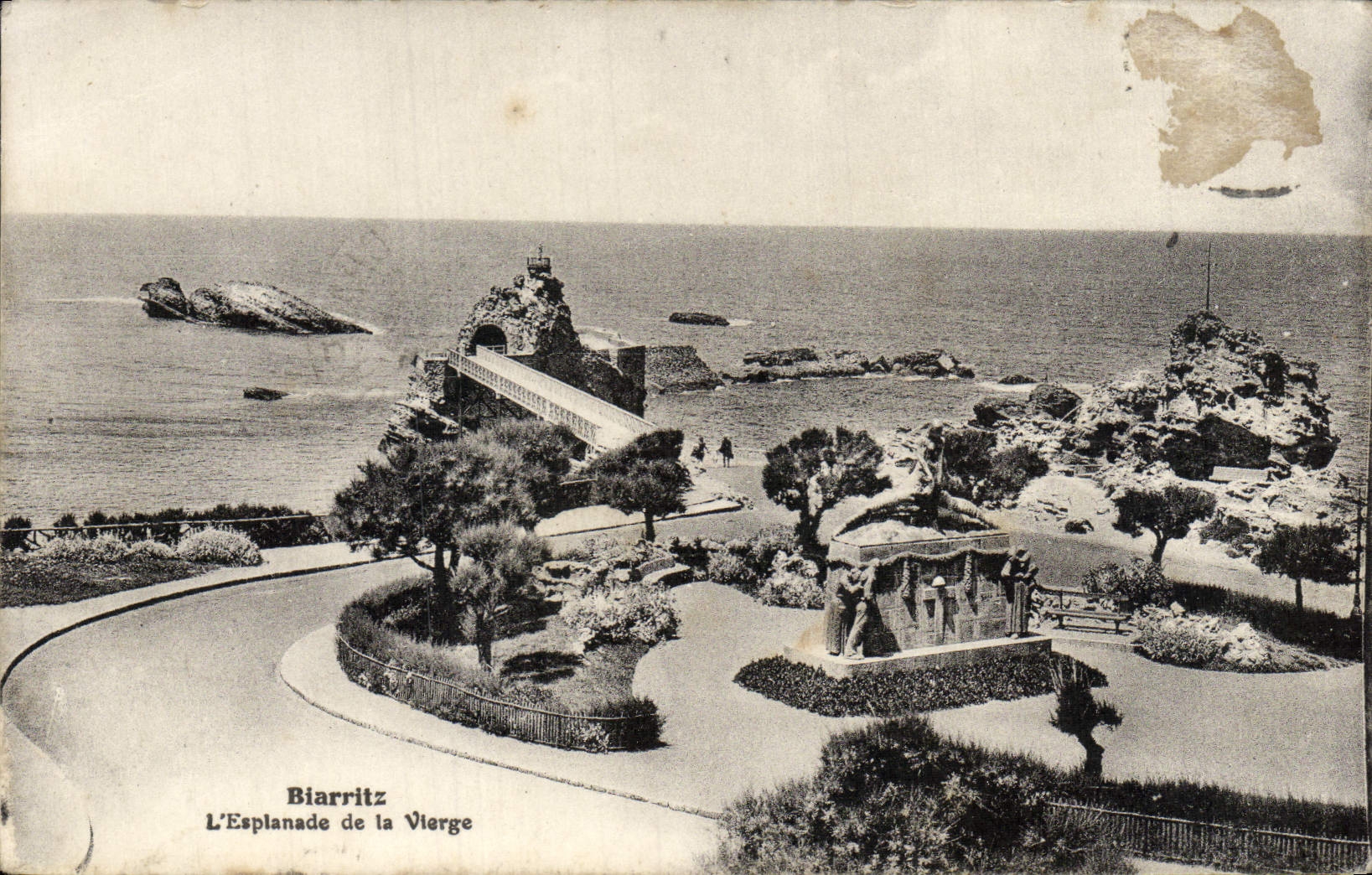 VINTAGE POSTCARD Biarritz the Esplanade Of the Virgin