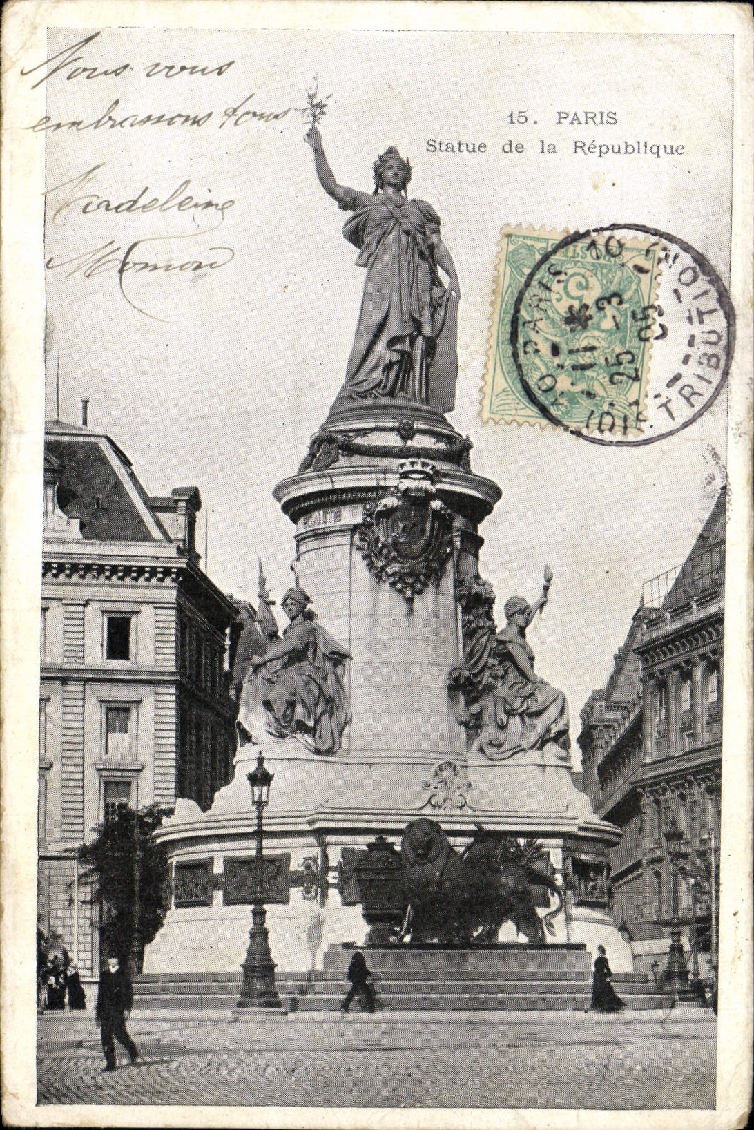 CPA Paris Statue de la Republique 