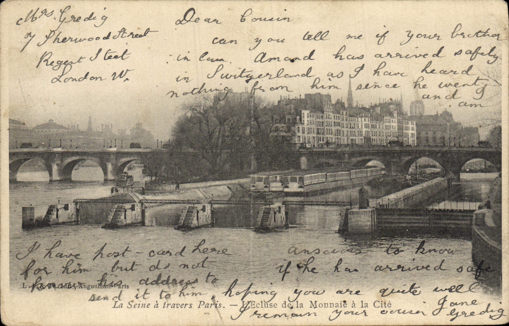 CPA La Seine a travers Paris L'ecluse de la Monnaie a la Cite