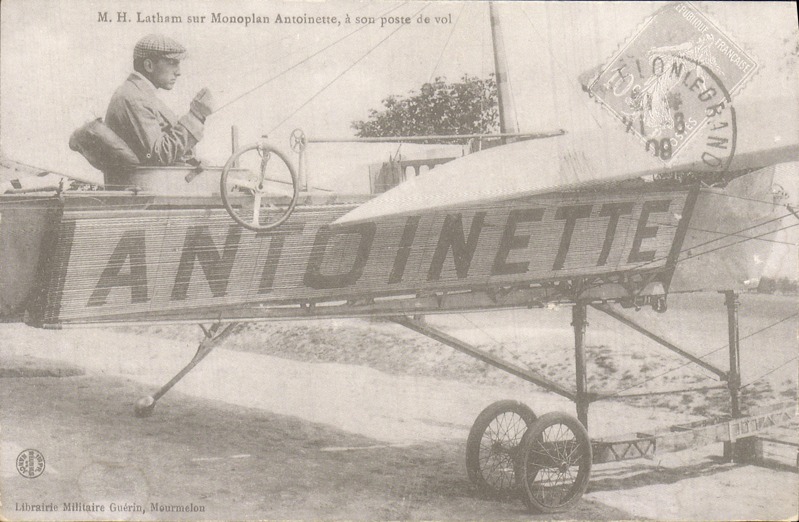 REPRO Champagne Monoplane Antoinette the French aviator Hubert Latham
