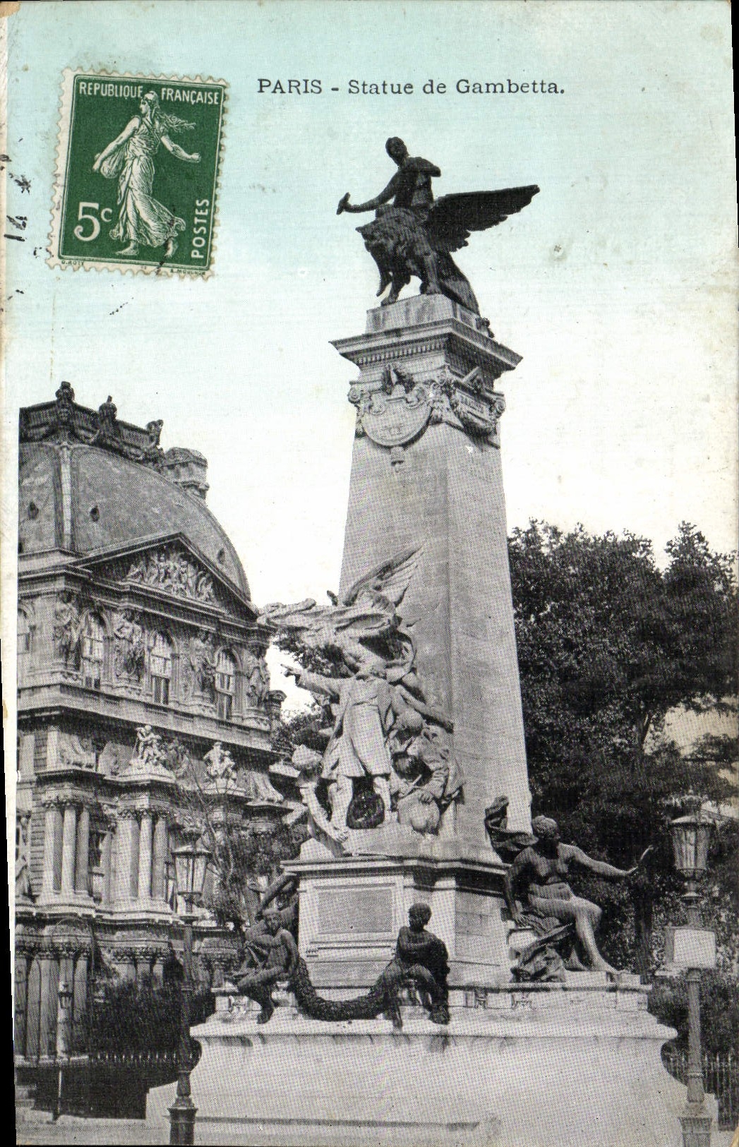 CPA Paris Statue De Gambetta