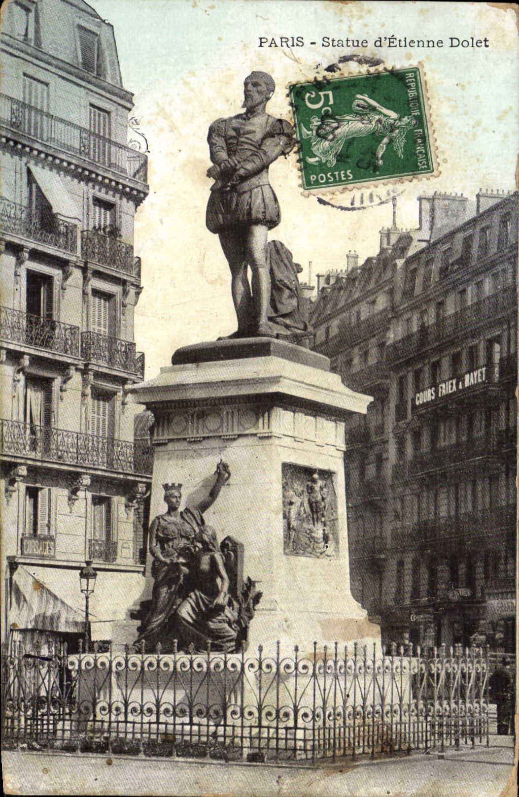 CPA Paris Statue D'Etienne Dolet