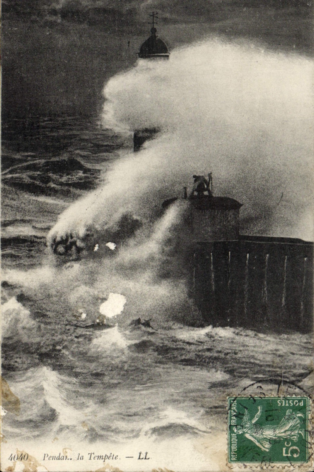 VINTAGE POSTCARD During the Storm