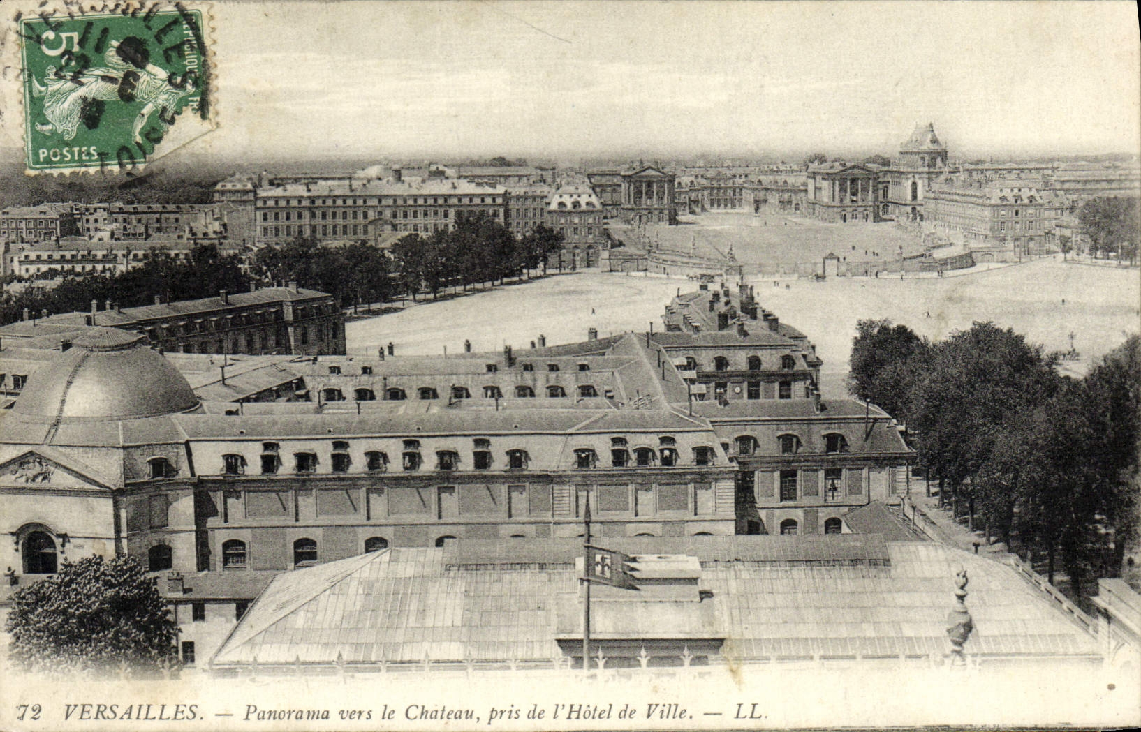 CPA Palais de Versailles Panorama Vers le Chateau Pris de L'Hotel de Ville
