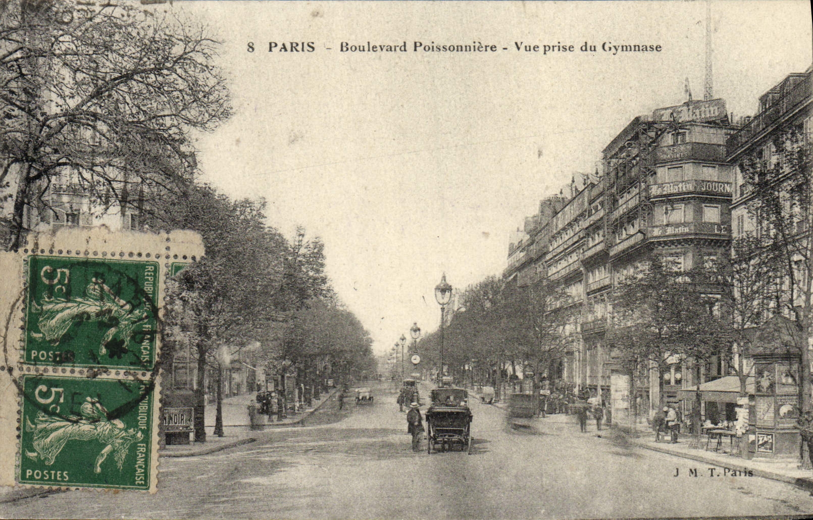 CPA Paris Boulevard Poissonniere Vue Prise du Gymnase