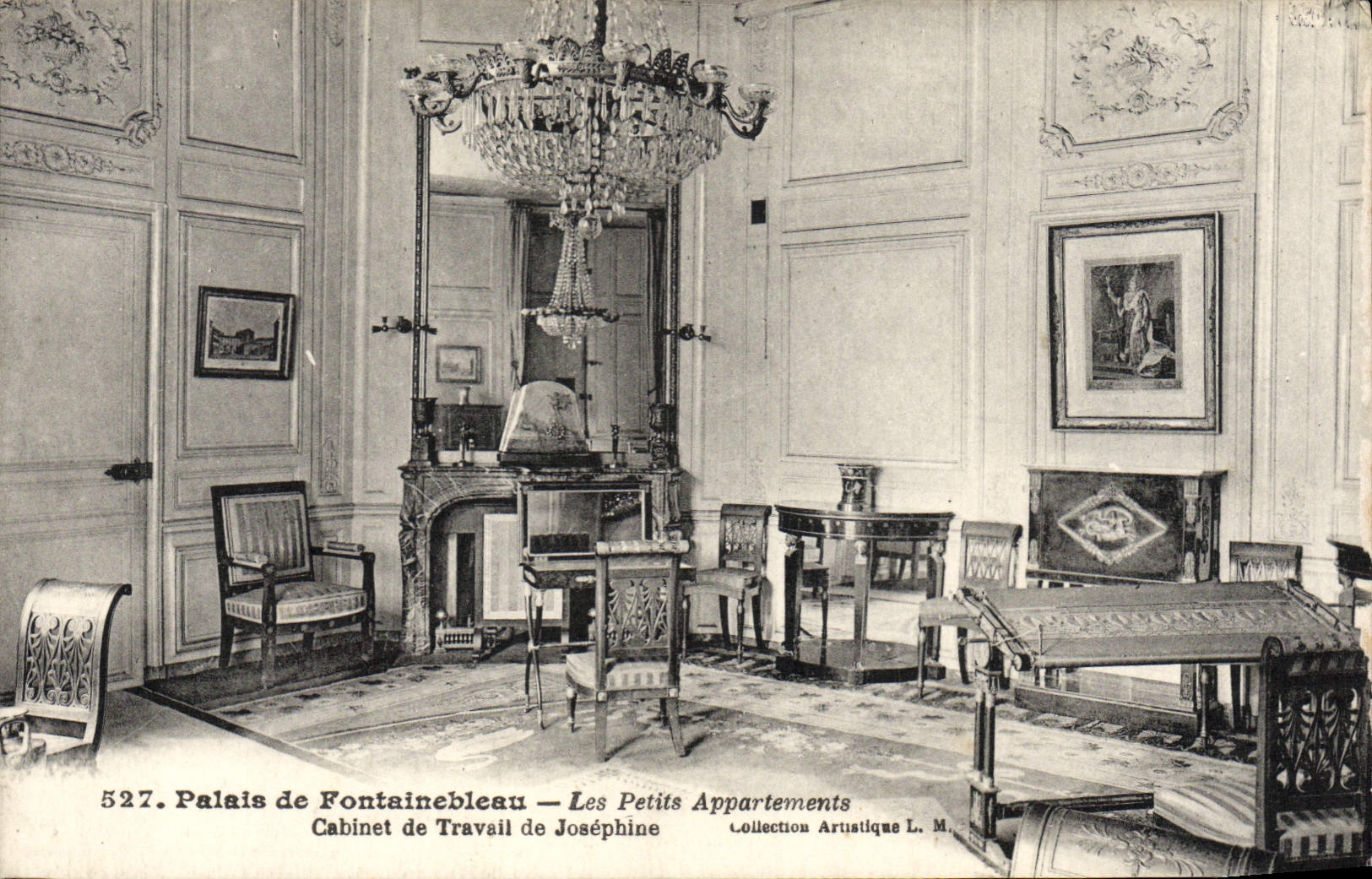 VINTAGE POSTCARD Palate of Fontainebleau the Small Apartments Study of Josephine